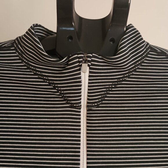 Patagonia Women’s Capilene 2 Top 1/2 Zip Black White Stripe Pullover Size XL - Picture 5 of 15